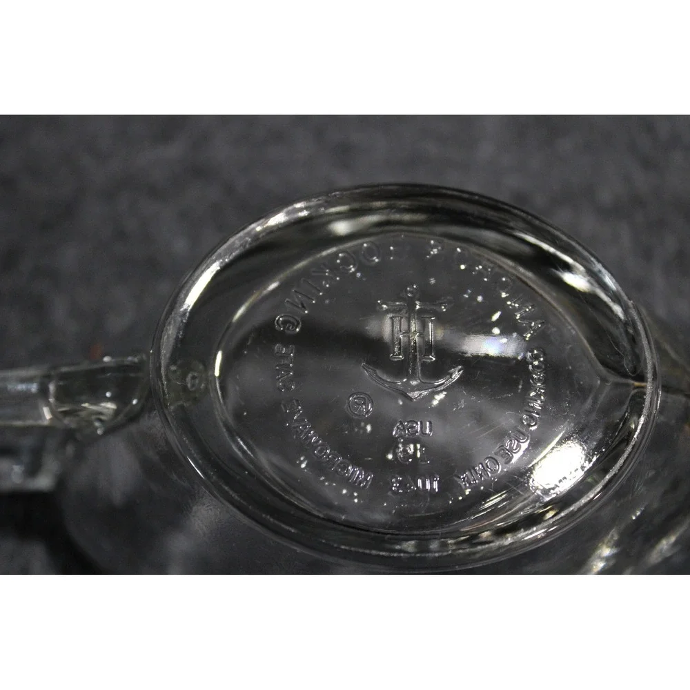 Anchor Hocking Fire-King Clear Glass Gravy Boat with Handle USA Made